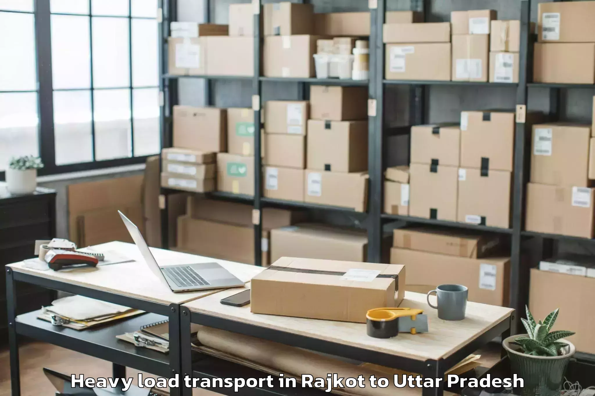 Hassle-Free Rajkot to Pinahat Heavy Load Transport